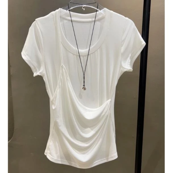 小九推荐点燃欢欣夏季  设计感圆领短袖T恤-T8970