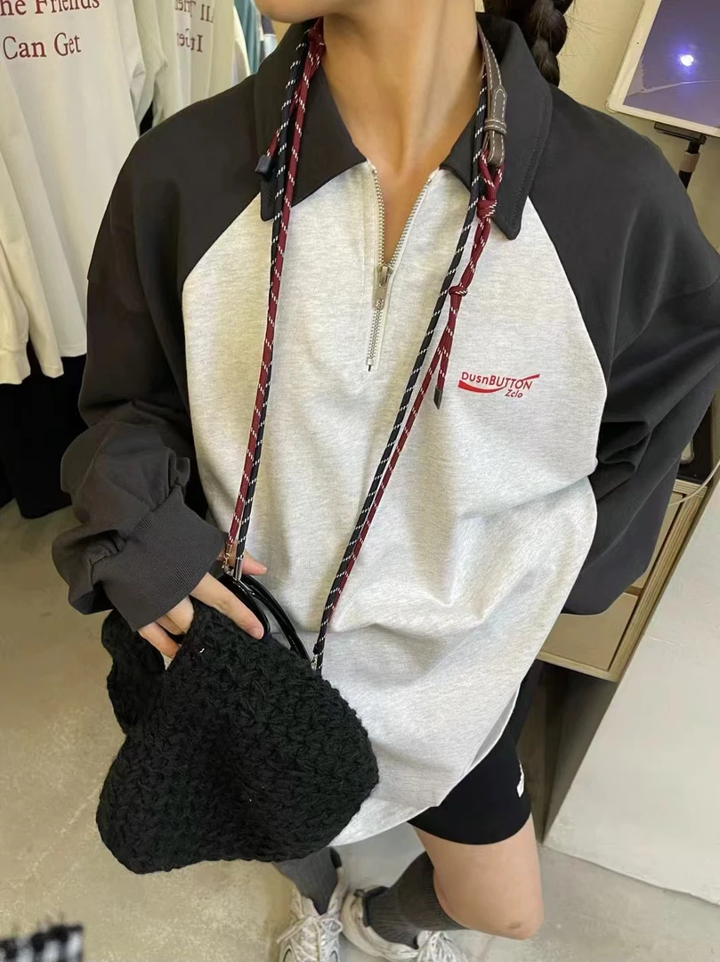 插肩袖拼色 一眼喜欢上的卫衣 休闲风百搭91175