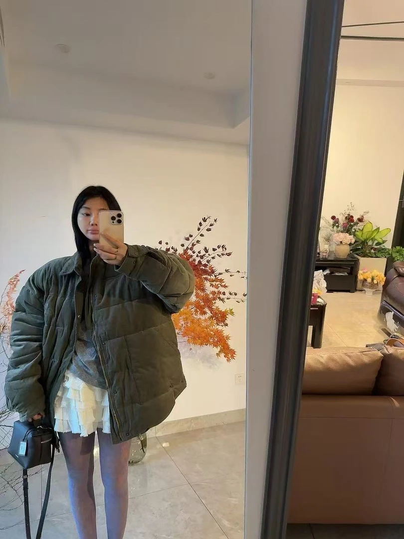 博主风洋气加厚有点工装感觉的棉衣外套