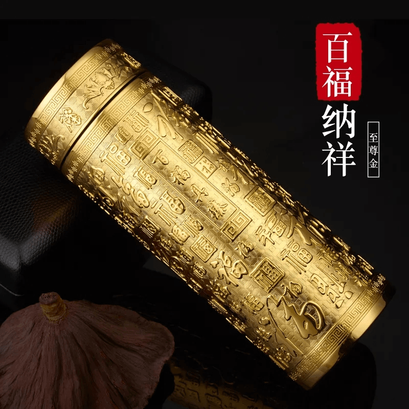 百福金杯保温银杯银离子保温水杯足银内胆保温银水杯商务礼品杯