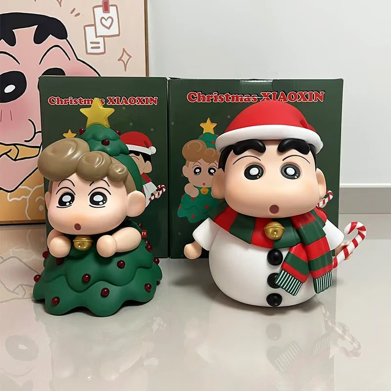 蜡笔小新手办圣诞雪人小新小葵可爱玩偶公仔桌面摆件礼物