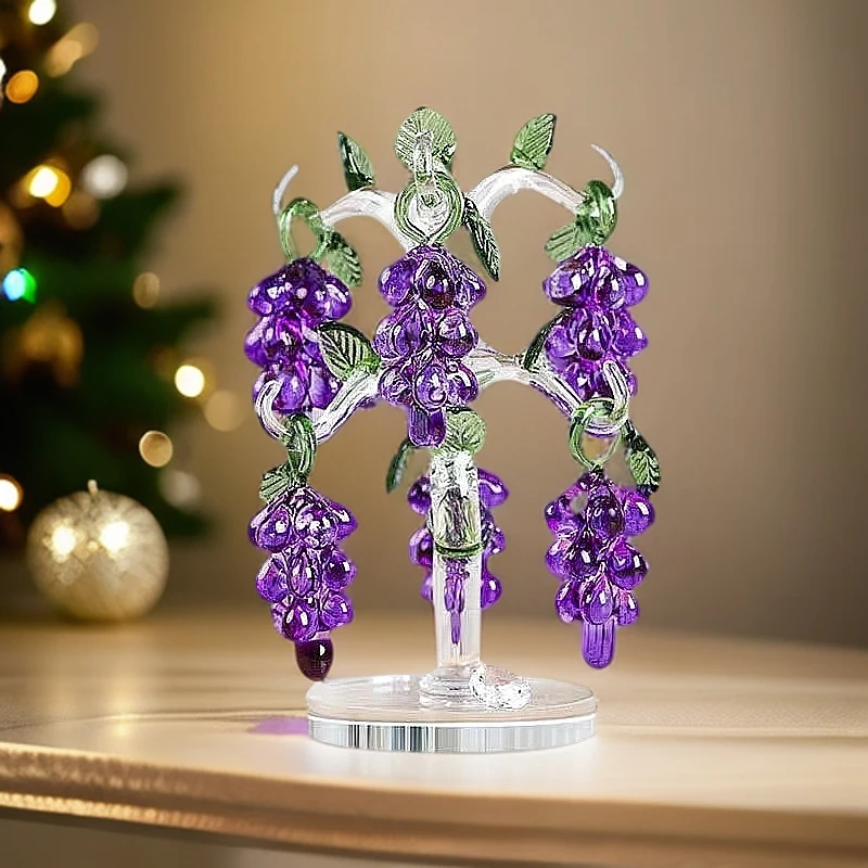 紫色水晶葡萄树招财摇钱树结婚乔迁生日礼物玄关摆件新家居客厅