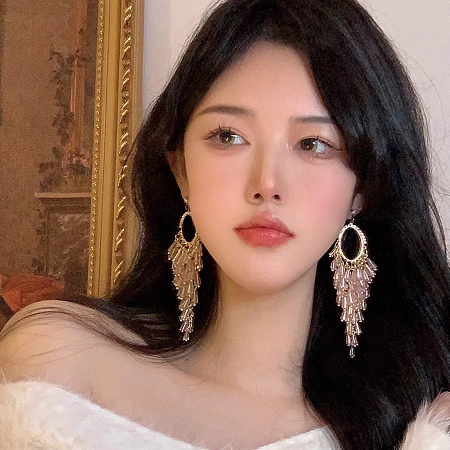 铜合金珐琅耳饰 夏日仙女度假风晶晶闪耀--耳环