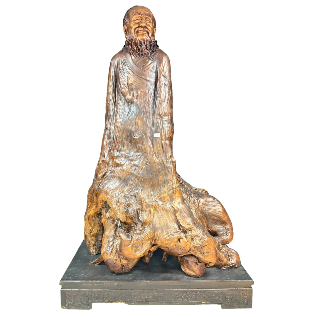 木雕工艺品摆件（孔子）纯手工匠心技艺精细雕刻品