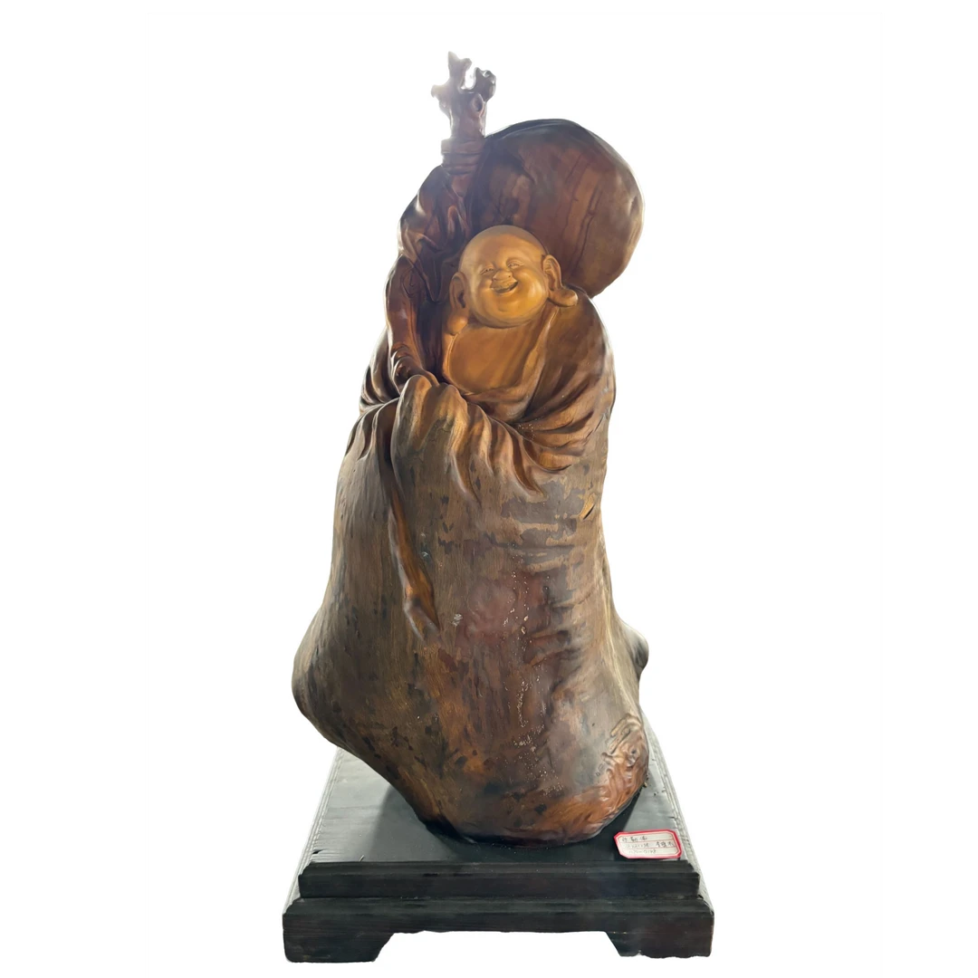 木雕工艺品摆件（弥勒佛）纯手工匠心技艺精细雕刻品