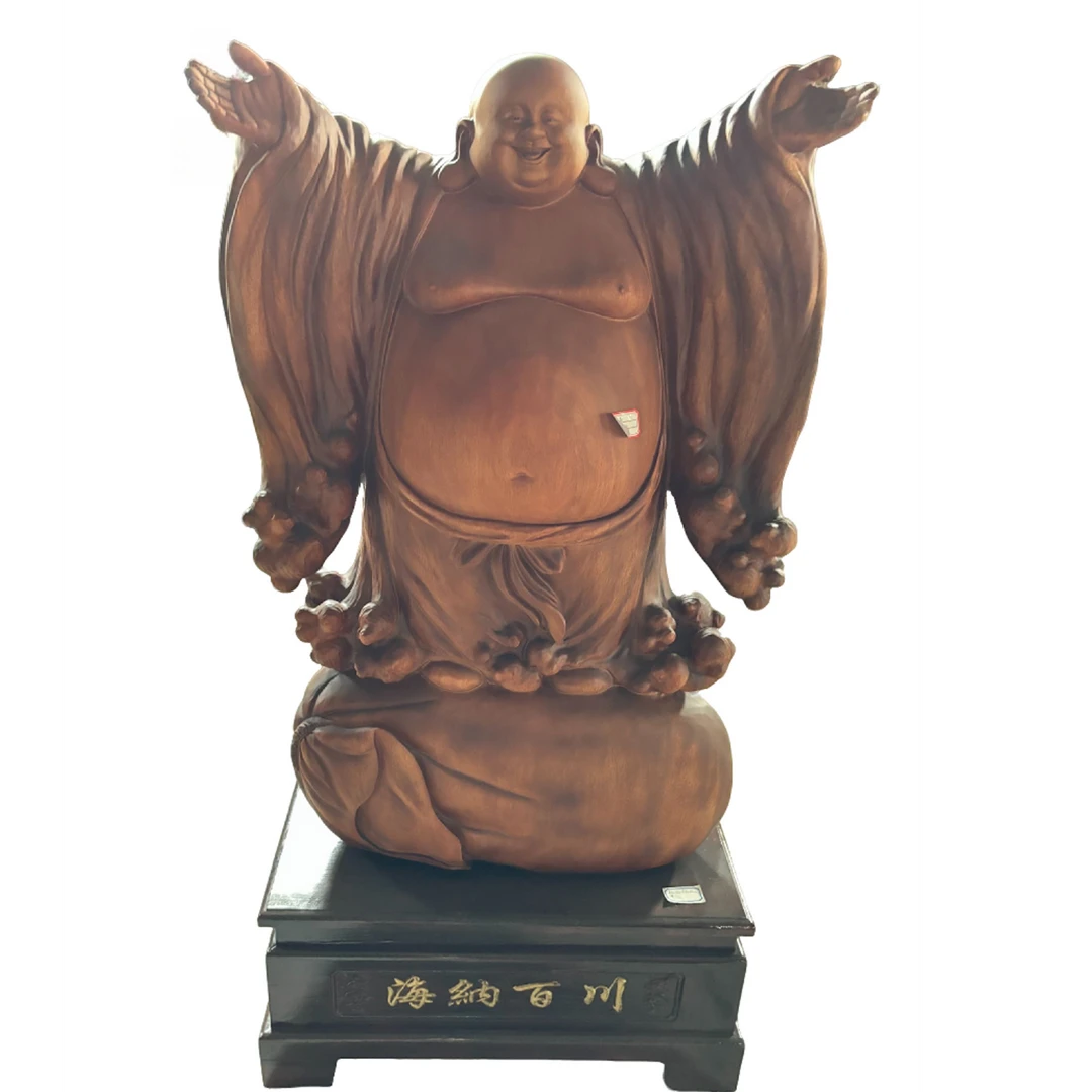 木雕工艺品摆件（弥勒佛）纯手工匠心技艺精细雕刻品