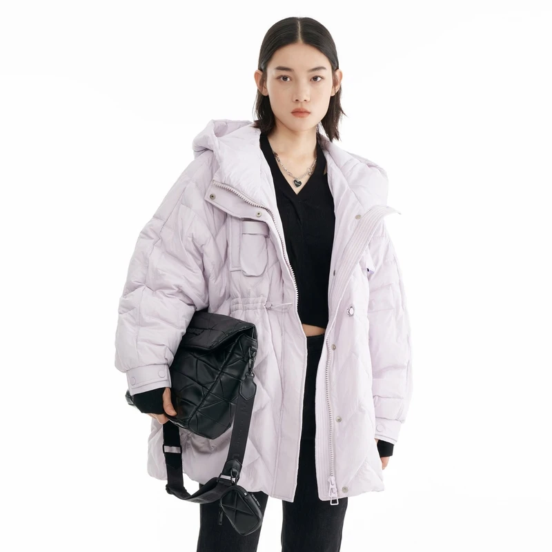U/TI/尤缇uti尤缇冬季新款女式淡紫色羽绒服UI4D0692504