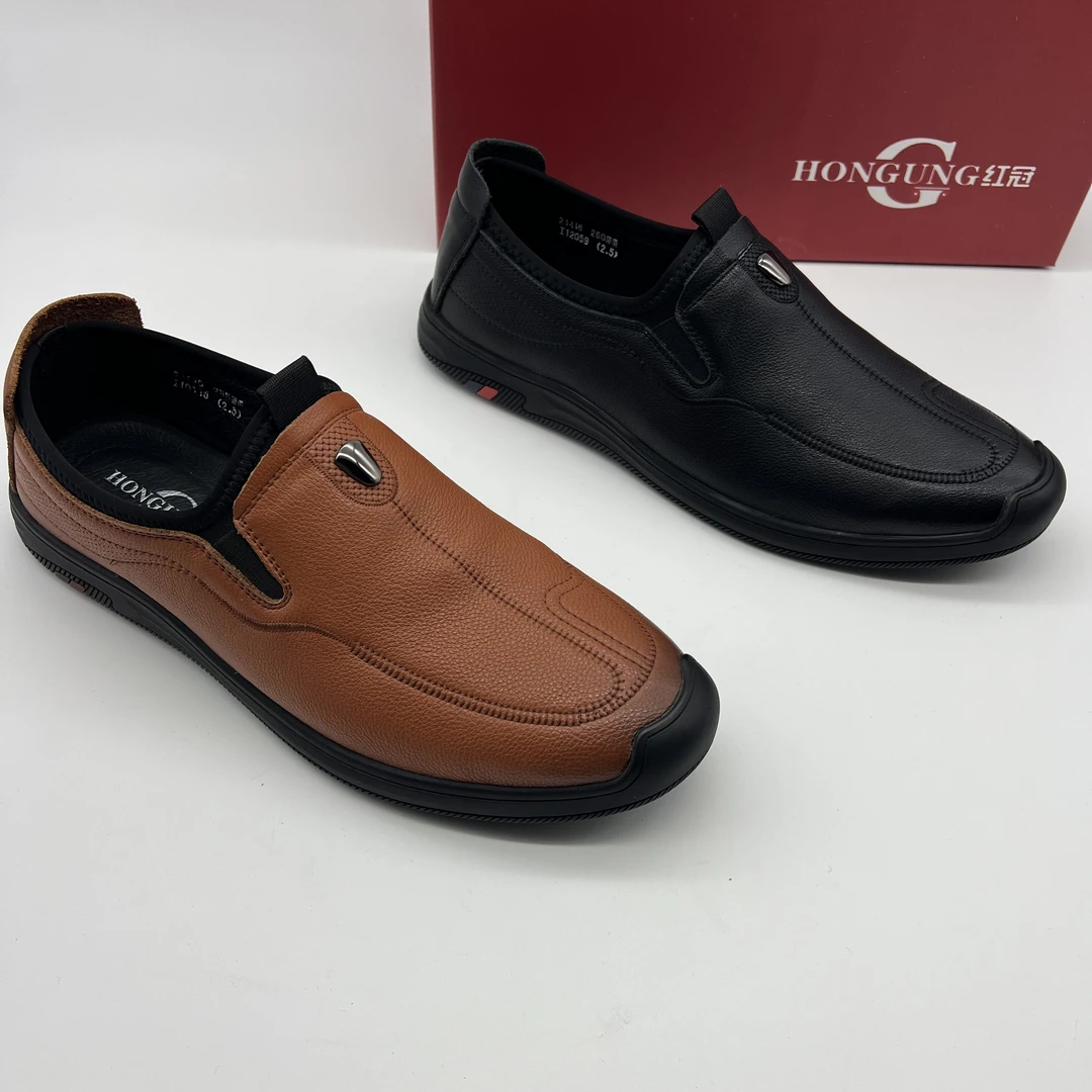 红冠皮鞋男士休闲软底软面21416