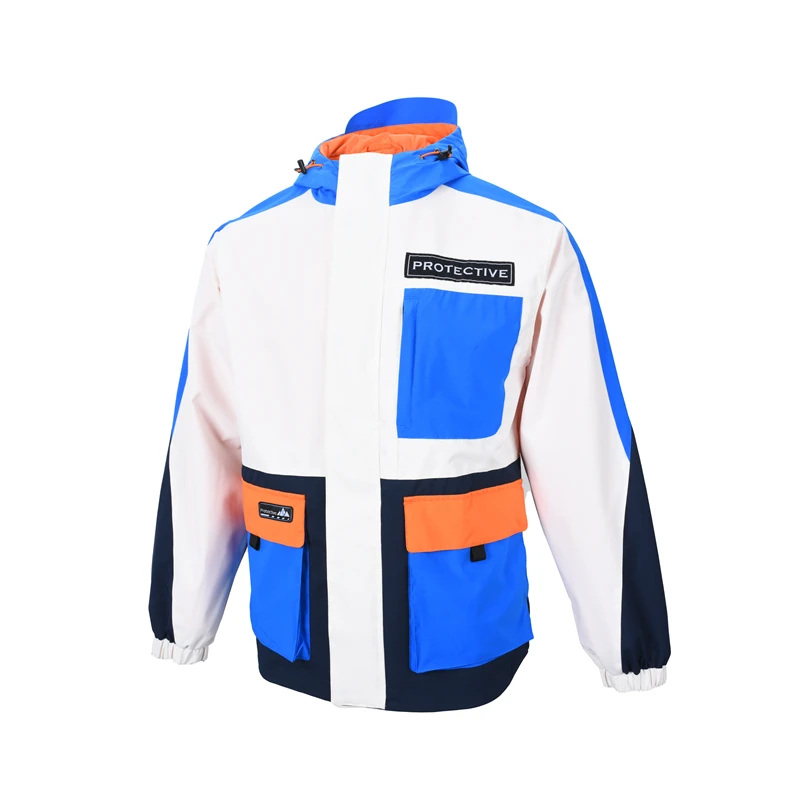 男女同款秋冬户外运动撞色冲锋衣秋季休闲时尚防风连帽外套中性款