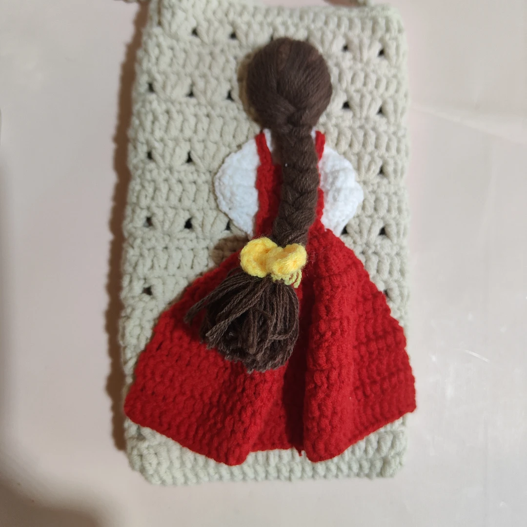 纯手工编织手机包梦幻女孩儿手机包背影手机包