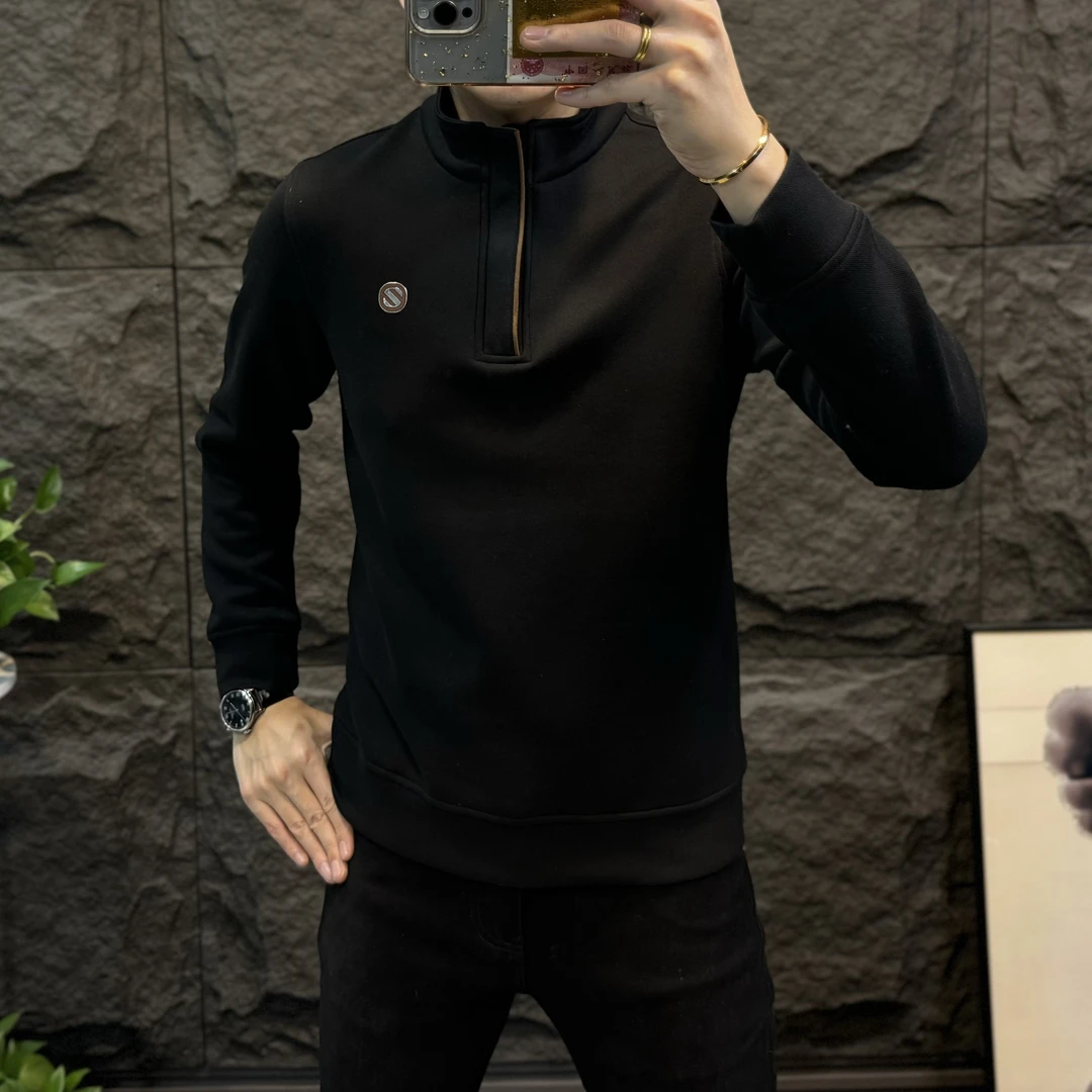 2024秋冬新款男士亲肤舒适保暖立领休闲卫衣