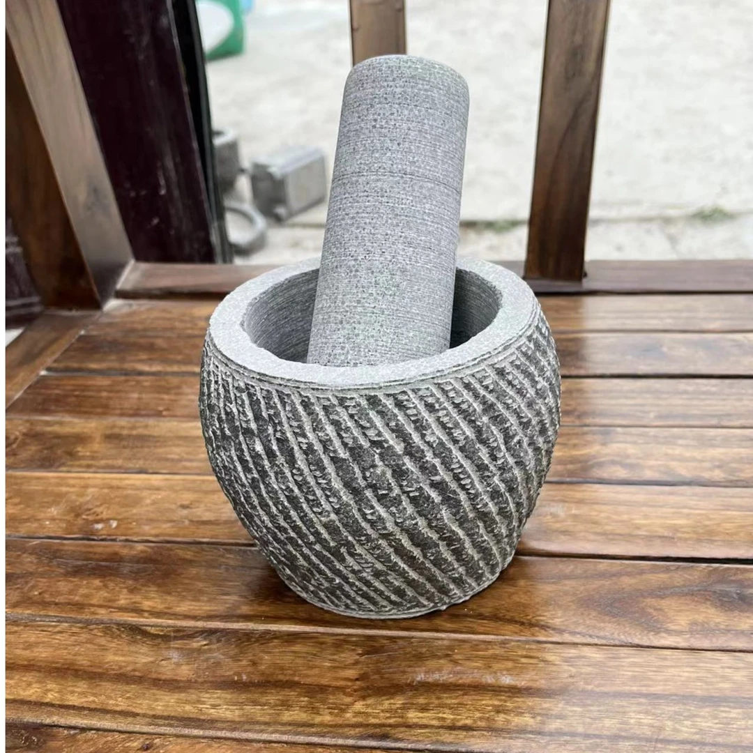 福利宠粉天然青石蒜臼子整石雕刻手工錾刻捣蒜器家用老式捣蒜罐