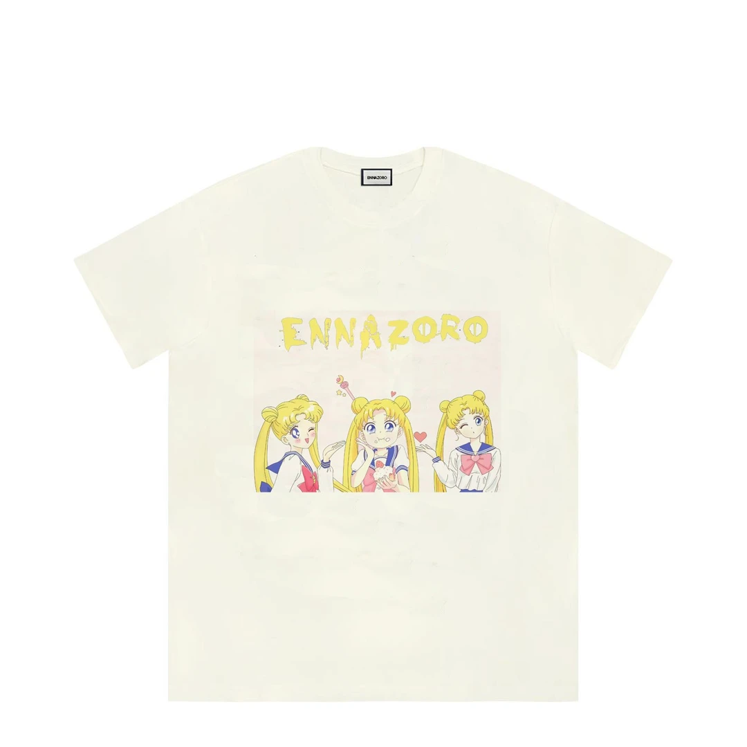 ENNAZORO水兵月23SS夏季新款短袖T恤女设计感小众潮牌百搭情侣装