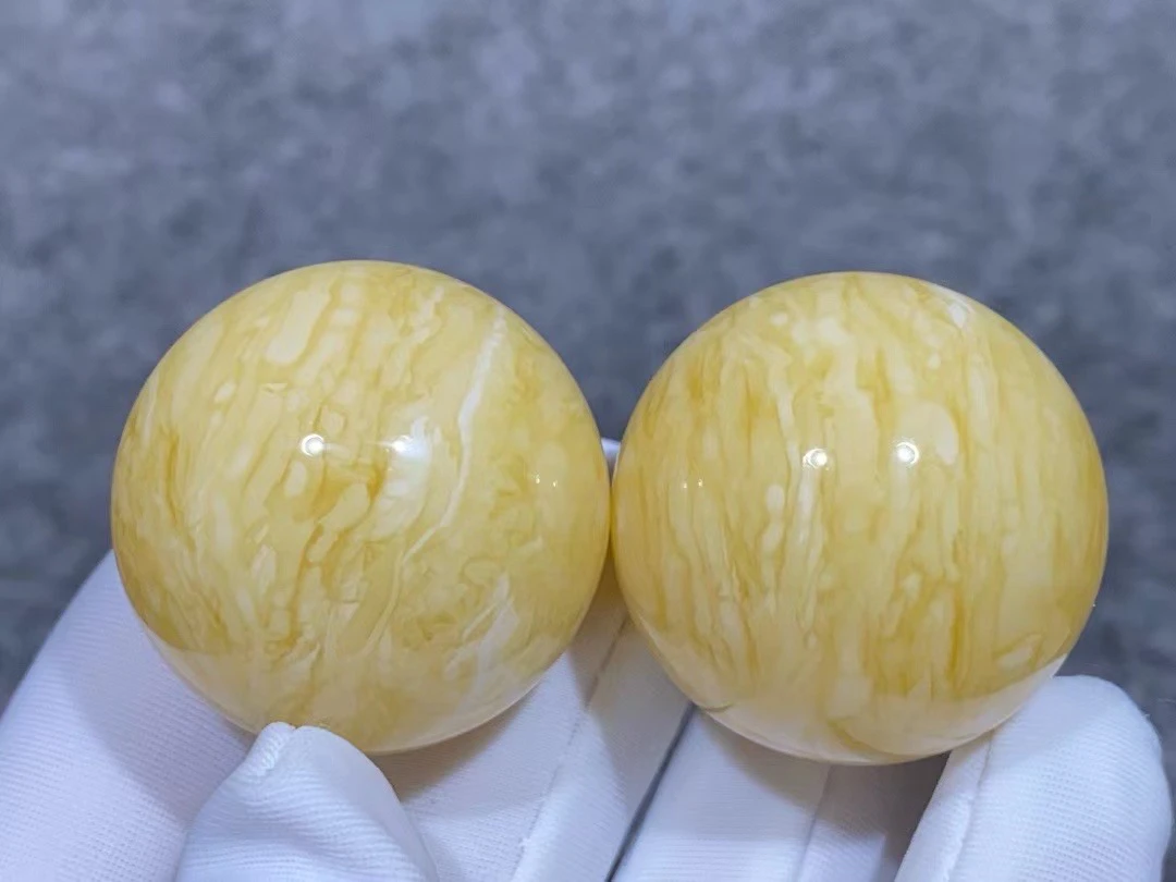 同料虎皮纹千层雪圆珠锁骨珠单珠对珠（2个）（尺寸分别29.8mm30mm）