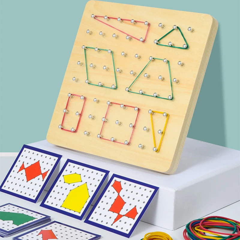 数学几何钉板早教玩具创意儿童二年级图形幼儿益智数学木质钉