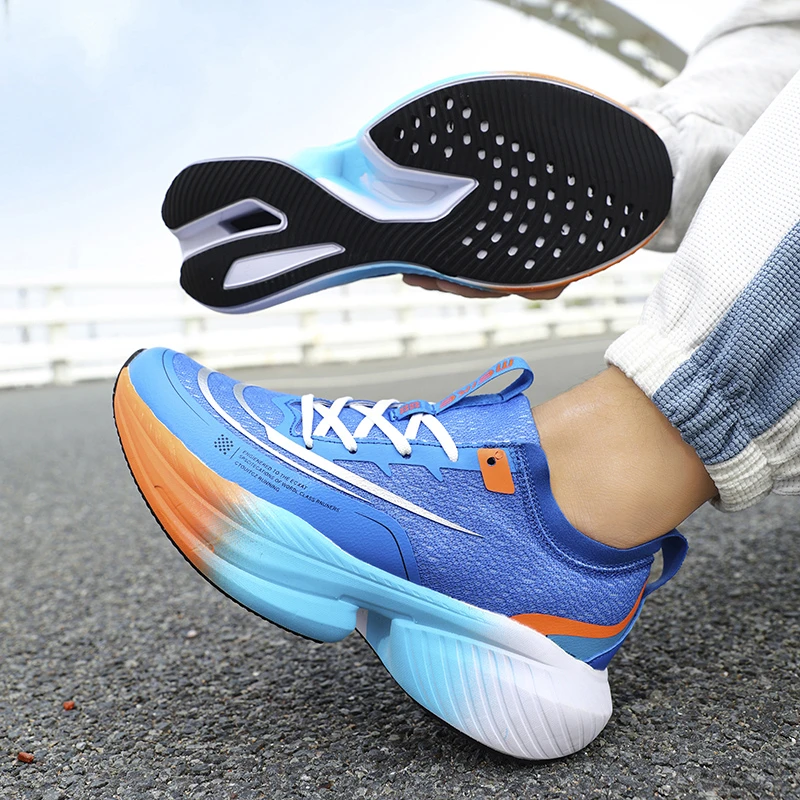 新款学生运动鞋HOKA同款鞋底MD橡胶底青少年跑步鞋羽毛球鞋