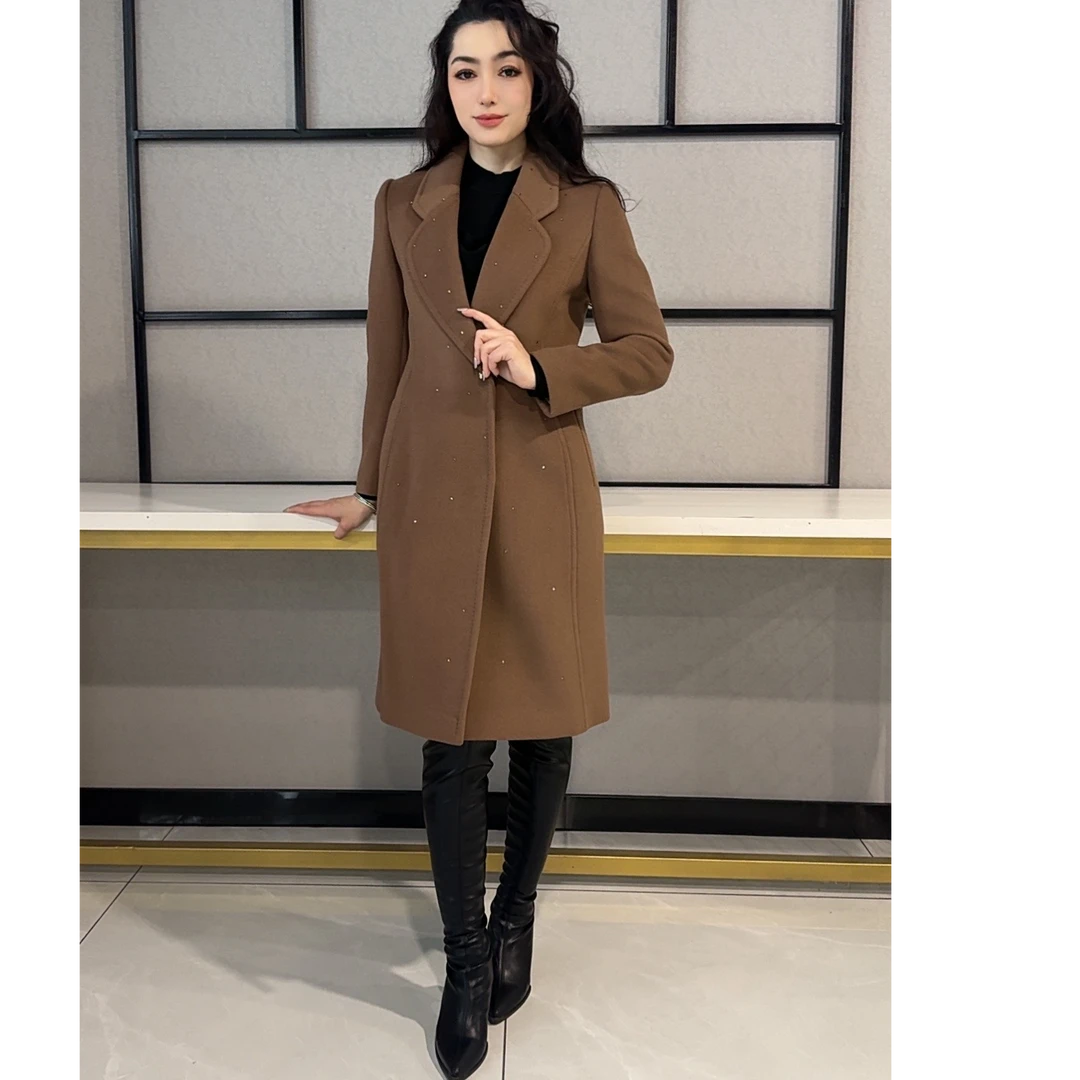 221511 SEHRAN 秋冬时尚加厚修身中长款羊毛大衣