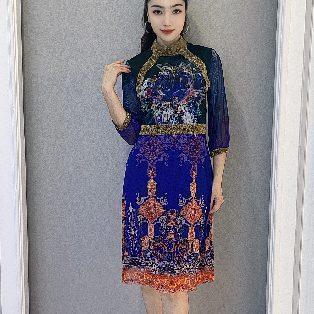 095H64  歌之秀 春夏民族花连衣裙