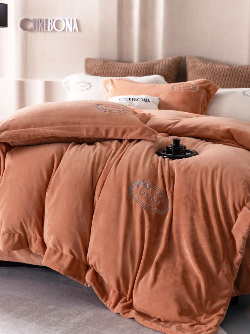 【沐梵家居】285克欧云绒11斤重！全消光超细旦云绒四件套-复古假日