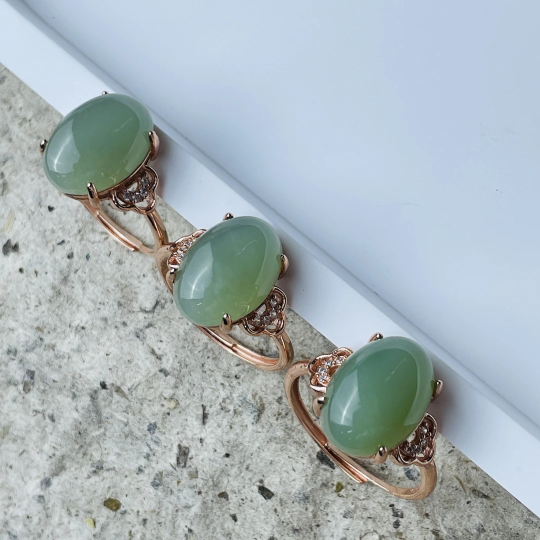 天然玉石和田玉鸽子蛋戒指活口拍一发一（多样性发货）H132