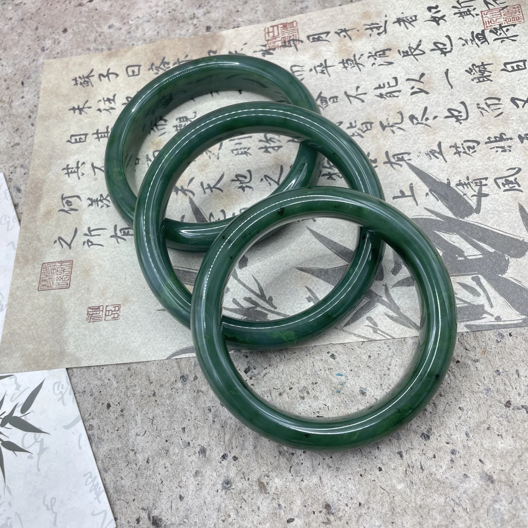 保真天然玉石和田玉碧玉手镯 微瑕（多样性发货）H191