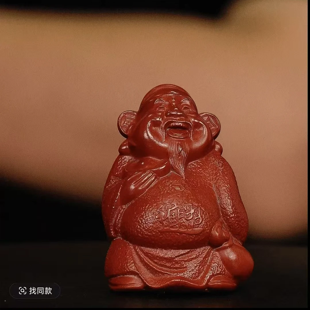 宜兴紫砂大红袍喜乐财神茶宠