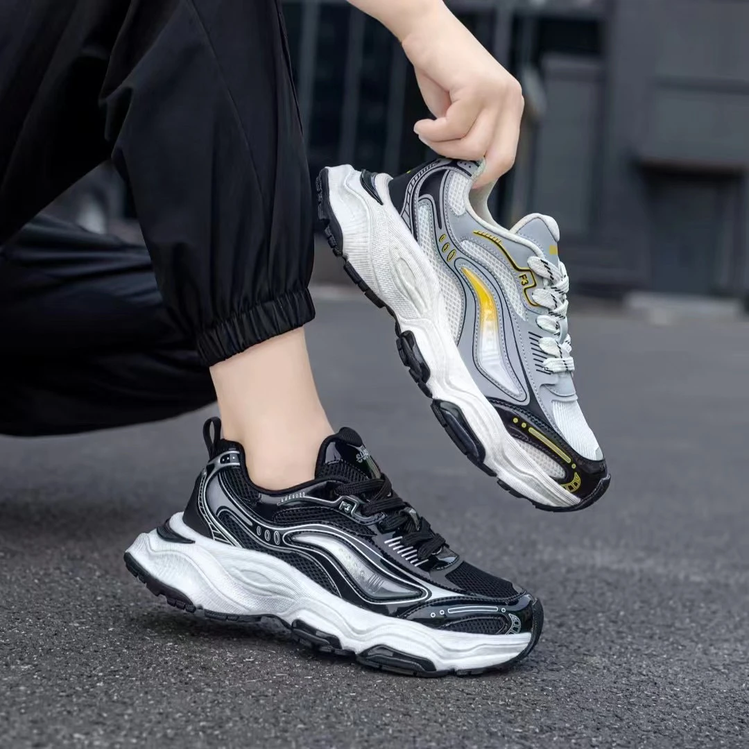 新款上新潮流轻便老爹鞋男士网面休闲百搭鞋子轻奢透气