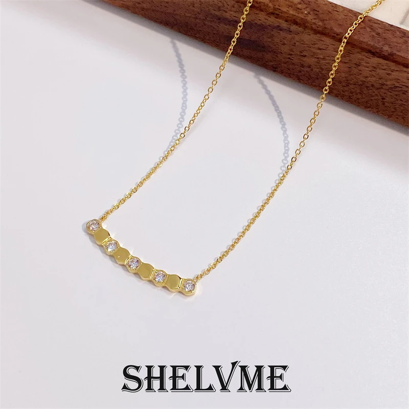 钛钢项链 CNC精工轻奢时尚蜂巢间钻项链