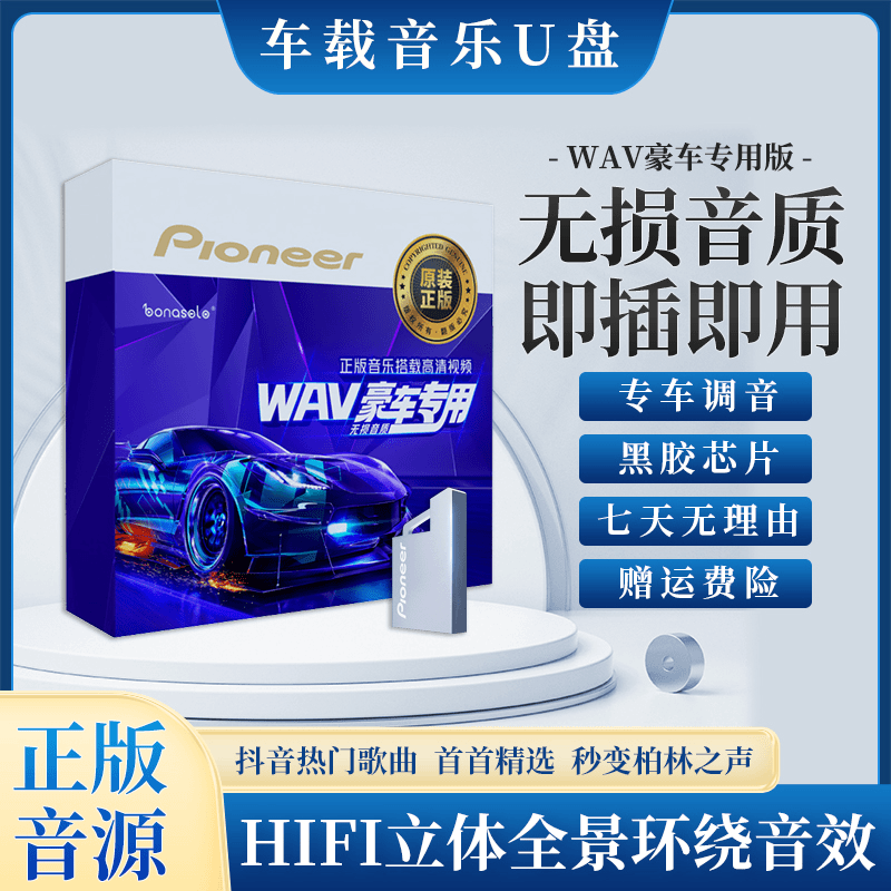 先锋音乐U盘【WAV无损音乐】抖音提神粤语华语精选迷你高品质即用盘