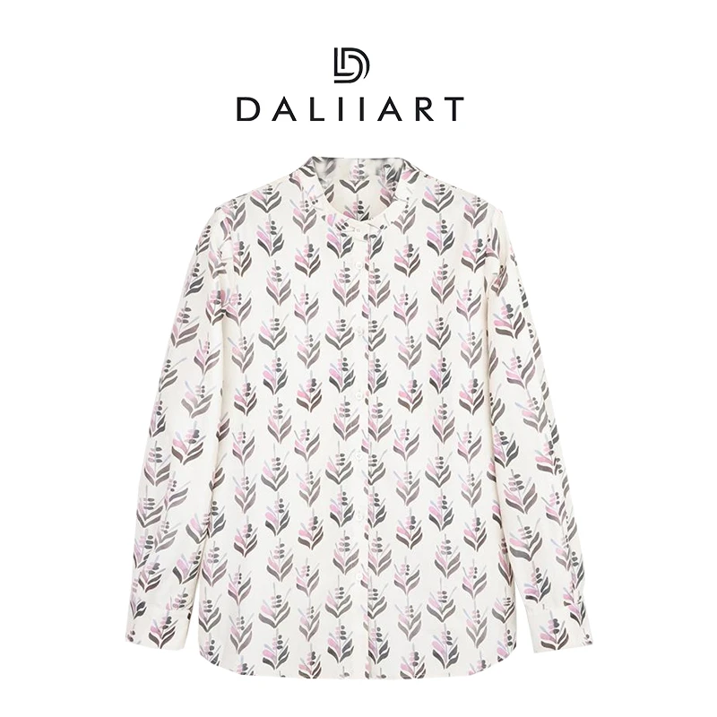大丽高定普罗旺斯6A级22MM桑蚕丝棉印花腔调穿搭丝棉衬衫DLTX0983