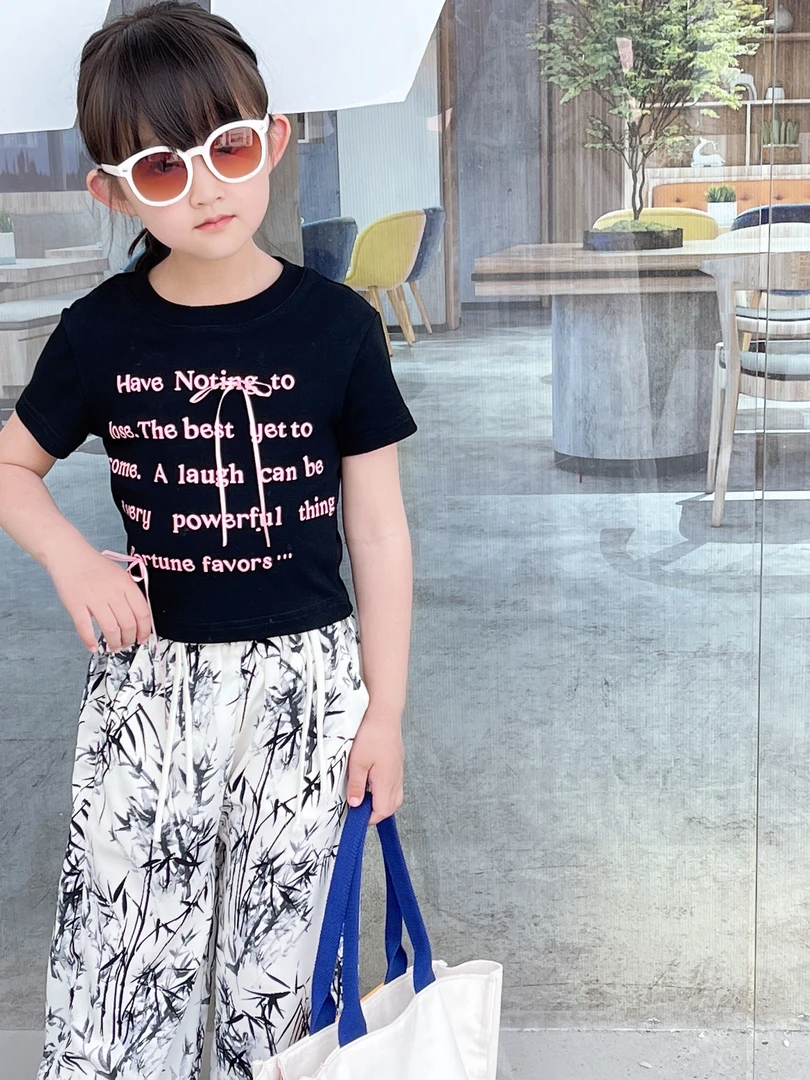 （编码501-700）中大童女童组合穿搭儿童夏季穿搭薄款大米童话童装