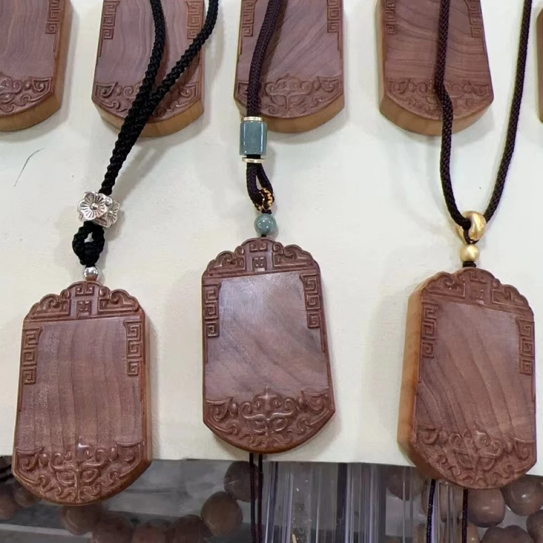 DIY实木雕刻无事牌小挂件脖挂件手把件车挂饰