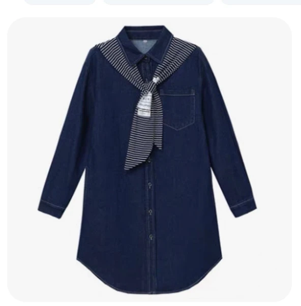 （微瑕疵有风痕印介意勿拍）牛仔衬衫女士设计感小众春秋新款21188