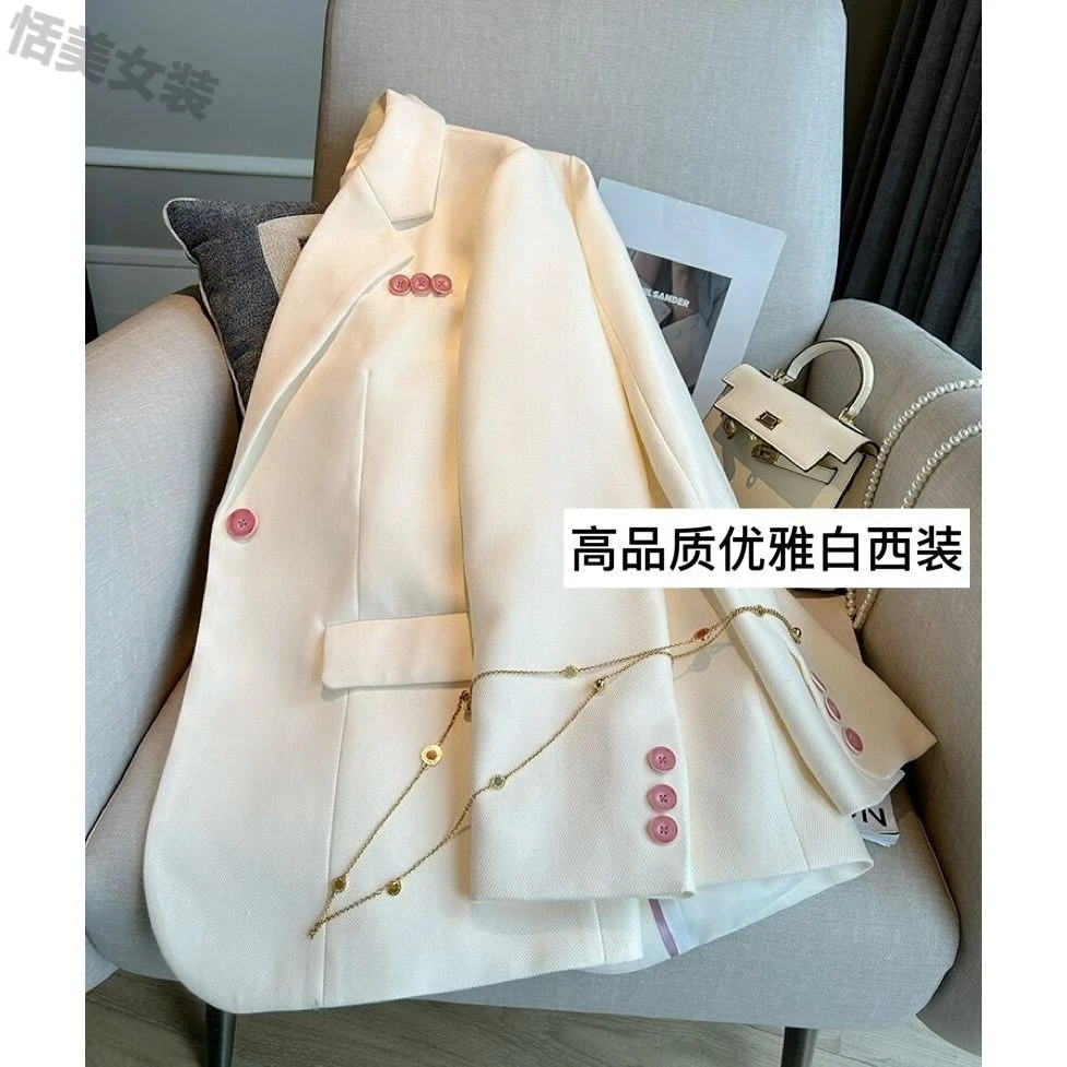外套春秋新款白色韩版女装百搭款小西服西装气质休闲2025年小个子