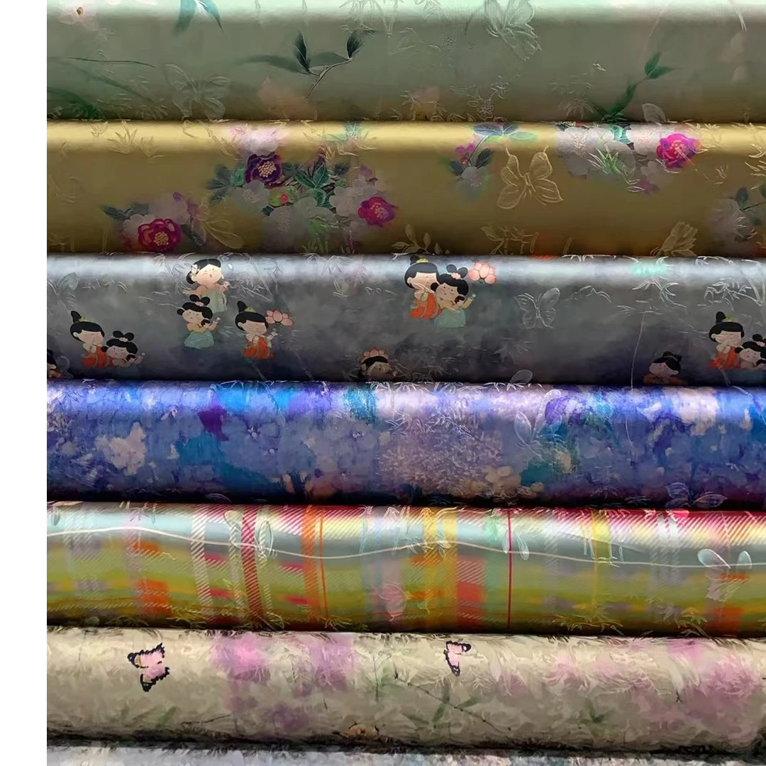 【3号】双面提花花罗面料香云段丝绸等面料备注编号拍错随机发