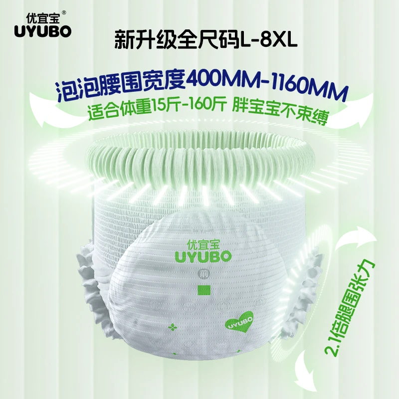 优宜宝大码拉拉裤透气6XXXL包臀加宽纸尿裤防漏超薄干爽特大柔软