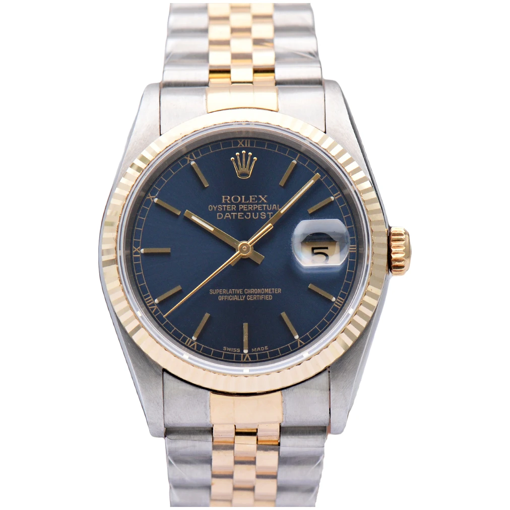 99新 Rolex/劳力士 日志型系列16233间金蓝盘36表径自动机械男表
