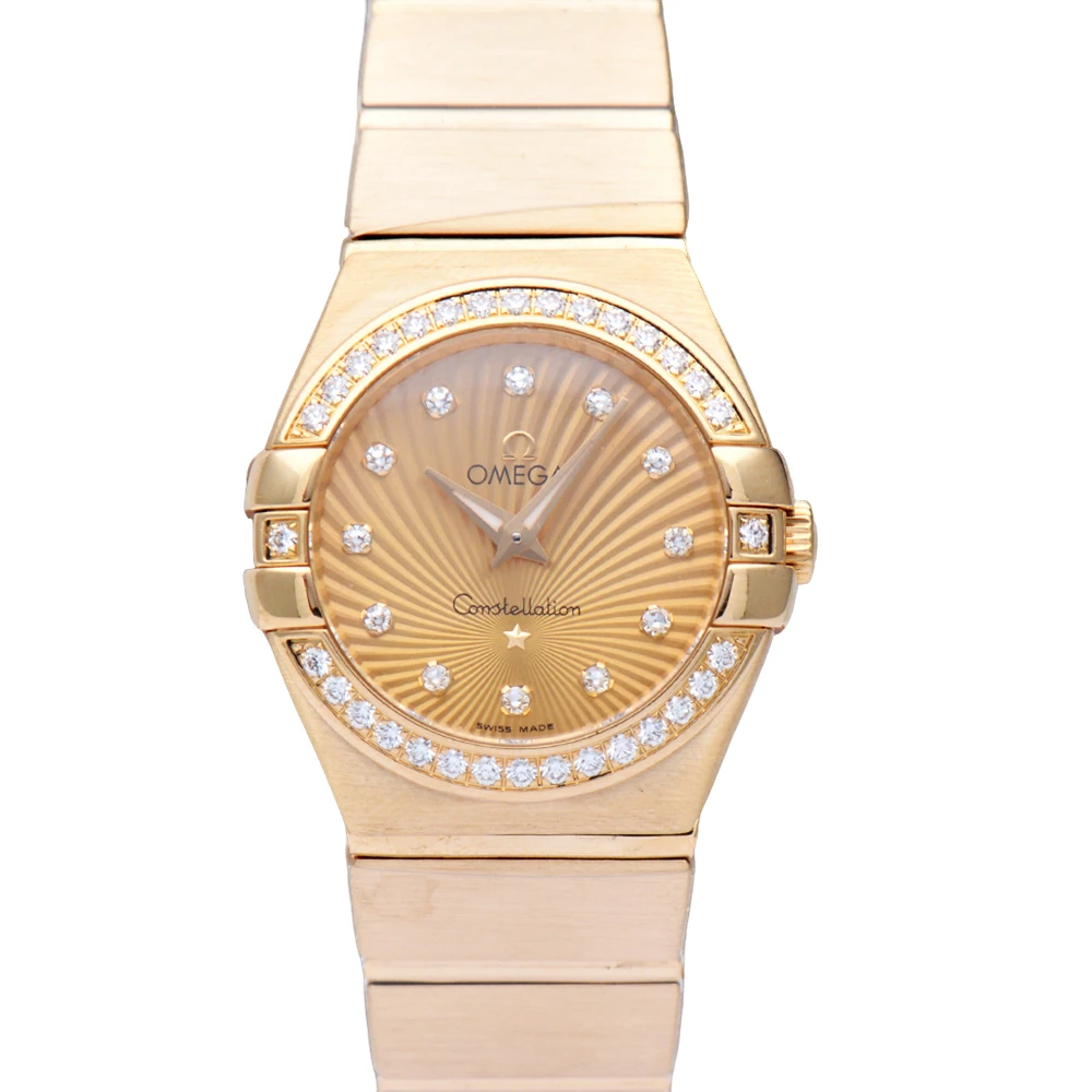 99新 Omega/欧米茄 星座123.55.27.60.58.001黄金27MM石英女表