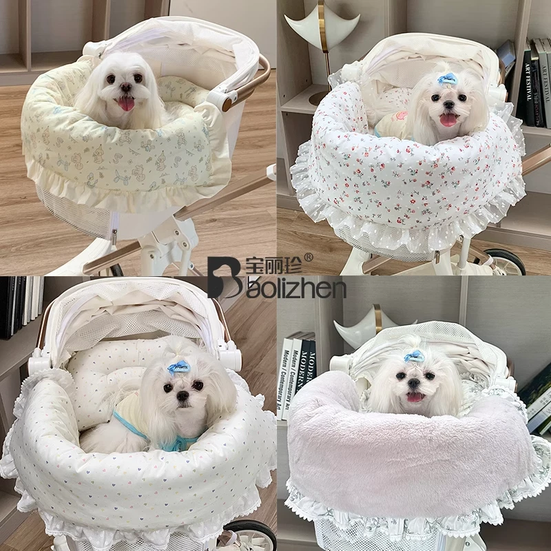 宝丽珍宠物一体式猫狗推车伴侣护垫内衬枕头防脏巾配件纯棉三件套