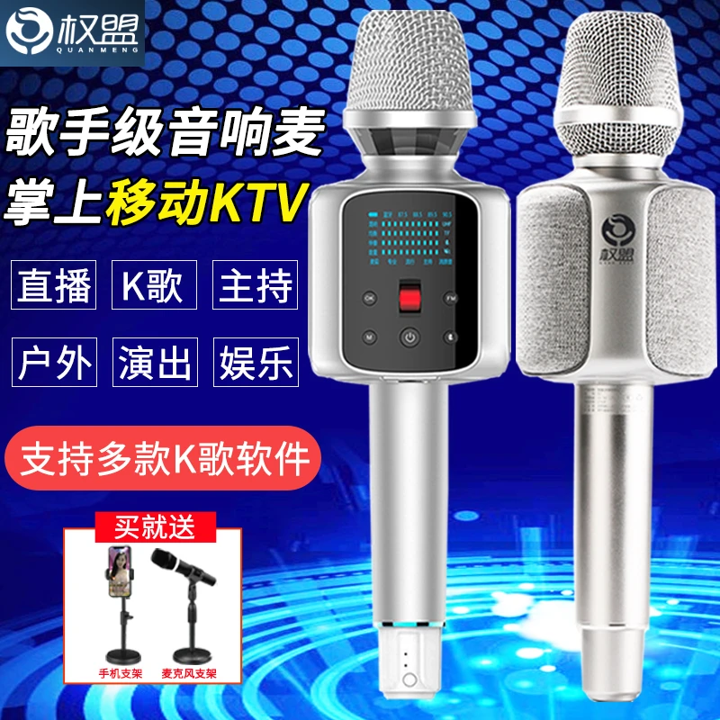 权盟唱歌话筒音箱一体麦电视唱歌K歌话筒全民录歌设备唱吧K歌麦克