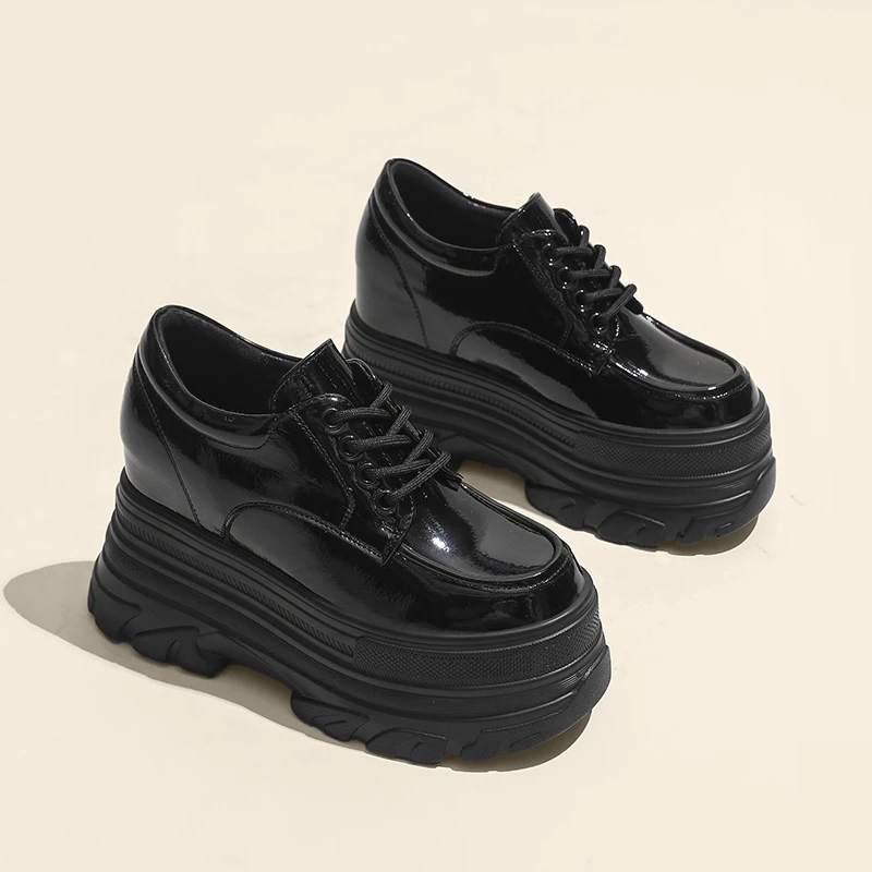 高跟小皮鞋女英伦风2025秋季新款厚底松糕乐福鞋秋季女款单鞋