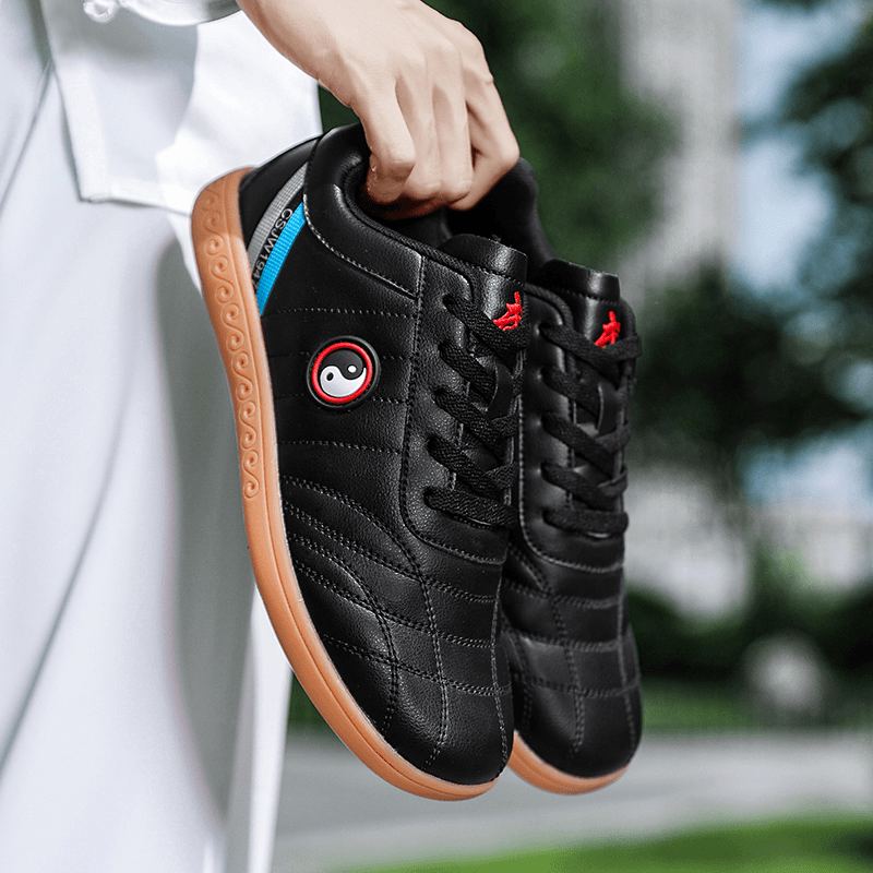 春秋太极拳鞋功夫鞋男女款透气防滑耐磨真皮牛筋软底练功鞋太极鞋