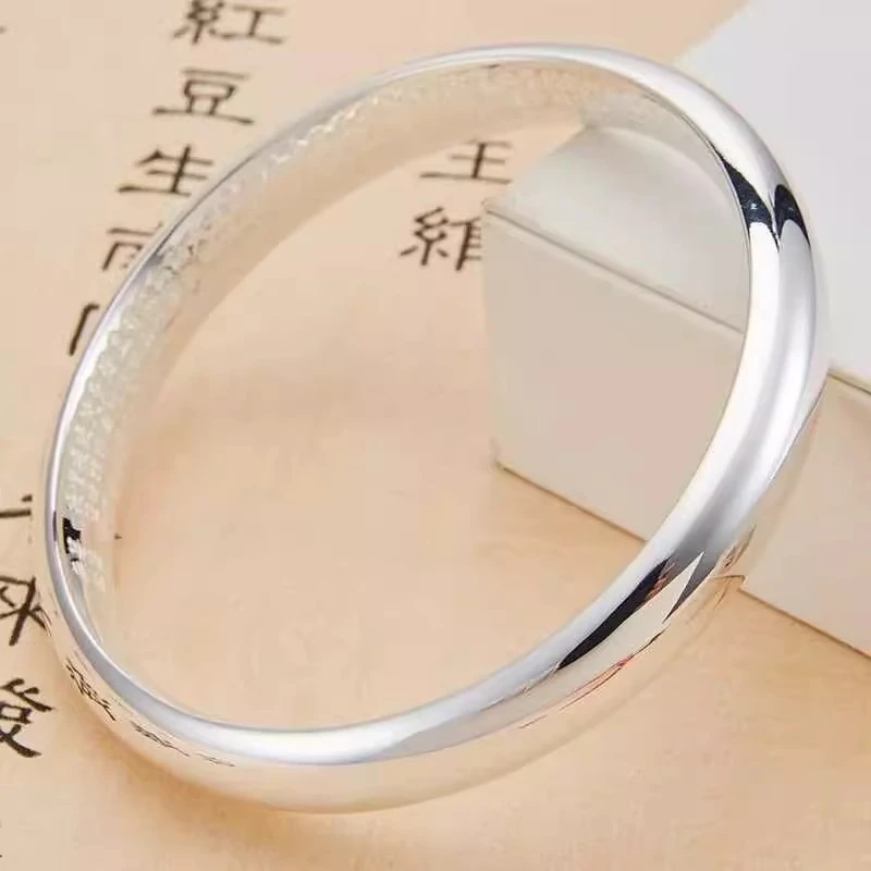 足银银制品 【K24】足银银制品 心经亮面闭口实心镯子