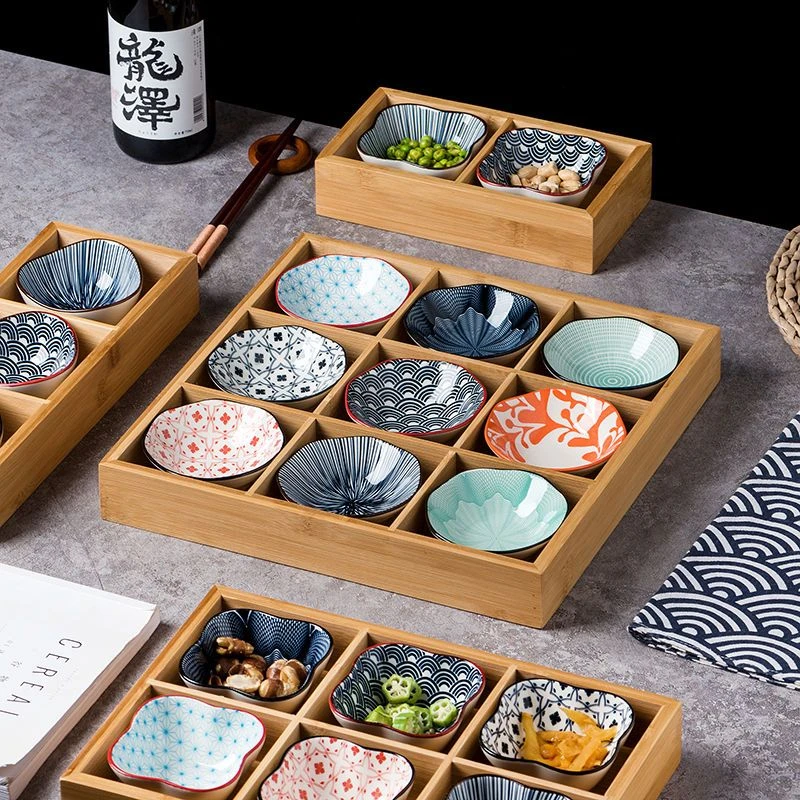 【小碟子】日式陶瓷餐具分格盘九宫格餐盘调味碟寿司日料酱料碟子
