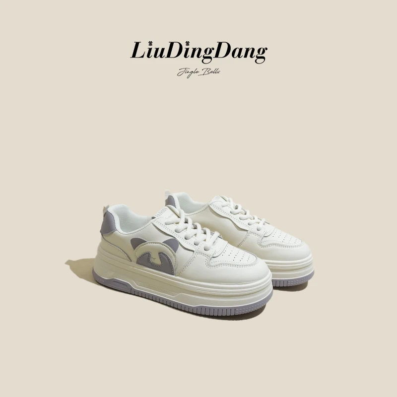 [刘叮咚女鞋]秋季厚底熊猫鞋小白鞋休闲运动鞋板鞋时尚女鞋2507