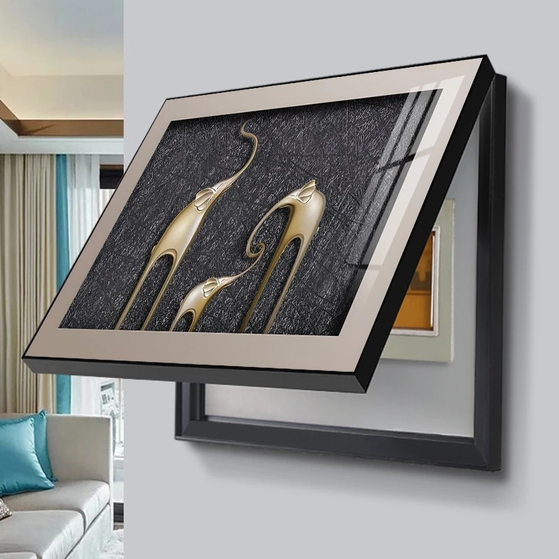 现代轻奢电表箱装饰画遮丑画高端餐厅配电箱遮挡挂画免打孔高级感