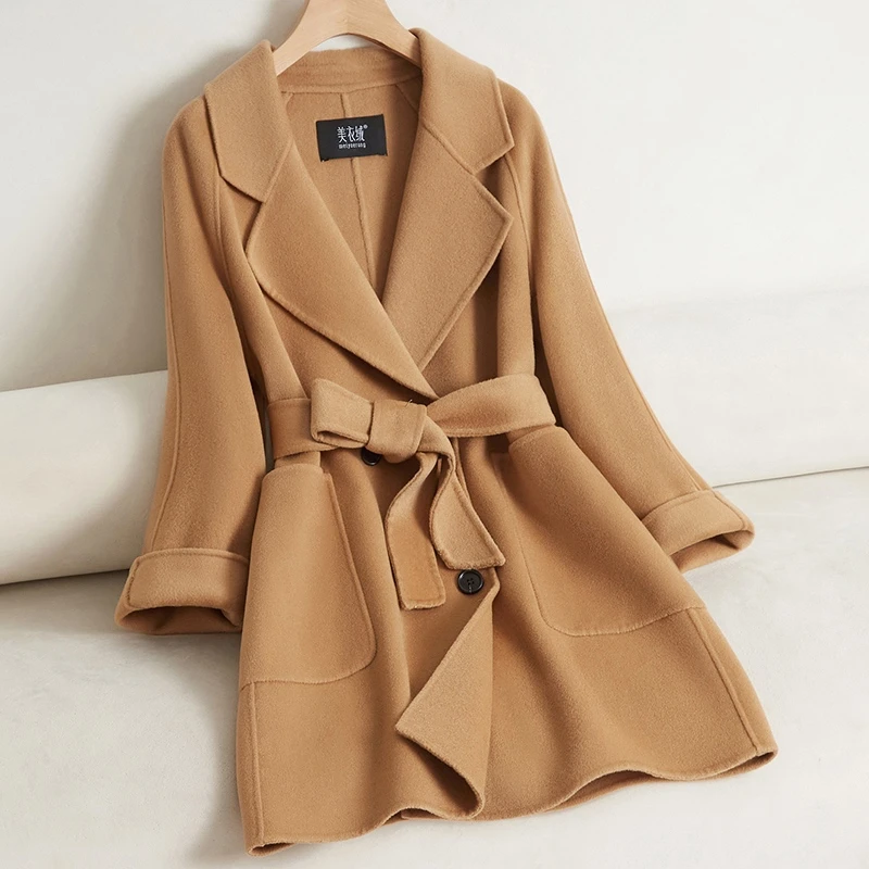 双面羊绒大衣女小个子短款复古气质毛呢外套2025秋冬时尚百搭新款