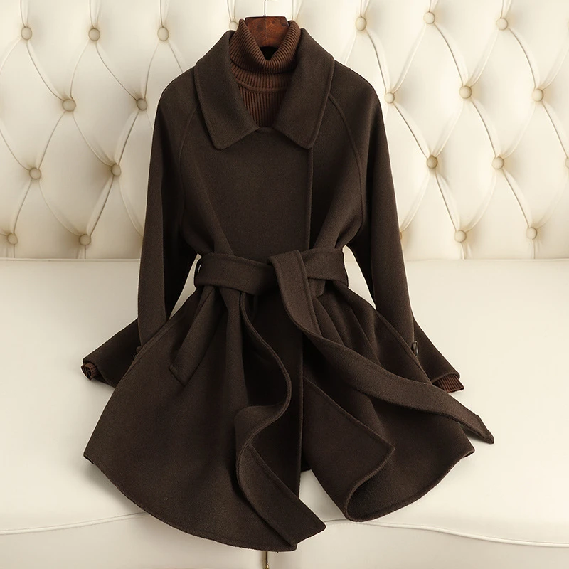 高级感双面羊绒大衣女2025年秋冬季显瘦新款小个子中长款毛呢外套