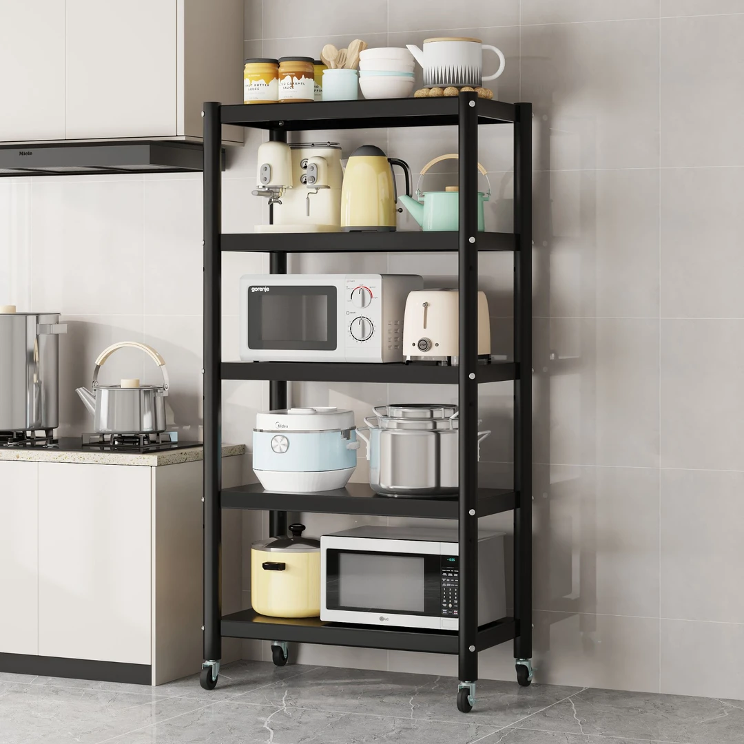 长80cm微波炉置物架厨房落地式多层收纳架家用简约厨房置物架