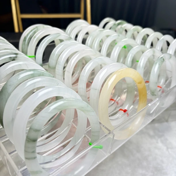 天然A货天山翠美人条圆条手镯（多样性拍一发一）冰透气质少女圆镯